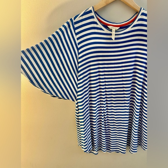 Matilda Jane Sincerely Me Blue and White Stripped top size large - Picture 5 of 6